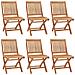 Sedie da Giardino Pieghevoli 6 pz in Legno Massello di Teak - Foto miniatura 1