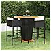Set Bar Da Giardino 5 Pz Con Cuscini In Polyrattan Nero - Foto miniatura 1