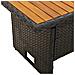 Tavolo Giardino Nero 100x50x43/63cm Massello Acacia Polyrattan - Foto miniatura 4