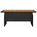 Tavolo Giardino Nero 100x50x43/63cm Massello Acacia Polyrattan - Foto miniatura 6
