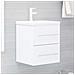 Mobile Bagno con Lavabo Integrato Bianco in Legno Multistrato - Foto miniatura 1