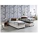 Letto Singolo Amelia, Letto Contenitore Con Rivestimento In Tessuto, 100% Made In Italy, Apertura Frontale, Con Materasso Cm 80x190 Incluso, Bianco - Foto miniatura 1