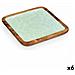 Centrotavola 25 X 25 Cm Foglia Della Pianta Bianco Marrone Verde Resina Legno Di Mango (6 Unità) - Foto miniatura 1