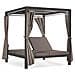 Gazebo Letto Da Giardino 200x150 Cm Struttura In Alluminio Con Schienale Regolabile E Tende Perimetrali Frangivista Luxury - Black - Foto miniatura 1
