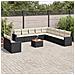 Set Divani da Giardino 12 pz con Cuscini Nero in Polyrattan - Foto miniatura 2