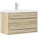 Mobile Lavabo Legno Antico 80x38,5x48 Cm In Legno Multistrato - Foto miniatura 1