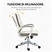 Sedia da Ufficio Ergonomica con Altezza Regolabile e Funzione Dondolo, 62x69x92-100cm, Beige - Foto miniatura 5
