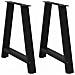 Gambe Tavolo Pranzo A Forma Di A 2 Pz Nero 80x(72-73)cm Acciaio - Foto miniatura 1