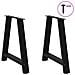 Gambe Tavolo Pranzo A Forma Di A 2 Pz Nero 80x(72-73)cm Acciaio - Foto miniatura 3
