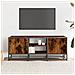 Mobile Tv Rovere Fumo 100x35x41 Cm Legno Multistrato E Metallo - Foto miniatura 3