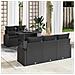 Set da Giardino in 6 Pezzi con Cuscini Nero Rattan Polyrattan, Divano da Giardino a 2 Posti con Ripostiglio e Cuscini Nero Rattan Polyrattan - Foto miniatura 2