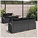 Set da Giardino in 6 Pezzi con Cuscini Nero Rattan Polyrattan, Divano da Giardino a 2 Posti con Ripostiglio e Cuscini Nero Rattan Polyrattan - Foto miniatura 3