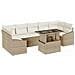 Set di Divani da Giardino da 8 Pezzi con Cuscini Beige in Polyrattan - Foto miniatura 1