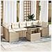 Set di Divani da Giardino da 8 Pezzi con Cuscini Beige in Polyrattan - Foto miniatura 2