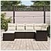 Set divano da giardino 6 pezzi con cuscini marroni in polyrattan,  Divano da giardino 2 posti con stoccaggio e cuscini marroni in polyrattan - Foto miniatura 3