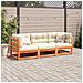 Set Divani Giardino 3 pz con Cuscini Marrone Cera Massello Pino - Foto miniatura 3