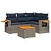Set Divani da Giardino 5 pz con Cuscini Grigio in Polyrattan - Foto miniatura 1