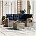 Set Divani da Giardino 5 pz con Cuscini Grigio in Polyrattan - Foto miniatura 2