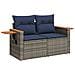Set Divani da Giardino 5 pz con Cuscini Grigio in Polyrattan - Foto miniatura 3