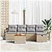 Set Divano da Giardino con cuscino 6 pcs Beige Poly Rattan - Foto miniatura 3