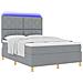 Letto a molle con materasso Grigio chiaro 160 x 200 cm Tessuto - Foto miniatura 3