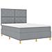 Letto a molle con materasso Grigio chiaro 160 x 200 cm Tessuto - Foto miniatura 7