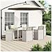 Set da Pranzo per Giardino con cuscino 7 pcs Bianco e Crema PP - Foto miniatura 2