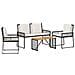 Set di Mobili da Esterno 4 pcs Nero e Bianco Crema polyrattan - Foto miniatura 1