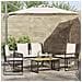 Set di Mobili da Esterno 4 pcs Nero e Bianco Crema polyrattan - Foto miniatura 2