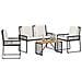 Set di Mobili da Esterno 4 pcs Nero e Bianco Crema polyrattan - Foto miniatura 3