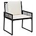 Set di Mobili da Esterno 4 pcs Nero e Bianco Crema polyrattan - Foto miniatura 5