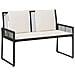 Set di Mobili da Esterno 4 pcs Nero e Bianco Crema polyrattan - Foto miniatura 6