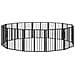 Cancello per cani 12 pcs Nero 60 x 60 cm Acciaio zincato - Foto miniatura 1