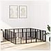 Cancello per cani 12 pcs Nero 60 x 60 cm Acciaio zincato - Foto miniatura 3