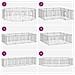 Cancello per cani 12 pcs Nero 60 x 60 cm Acciaio zincato - Foto miniatura 8