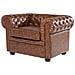 Poltrona Vintage In Pelle Marrone Invecchiato Chesterfield - Foto miniatura 22