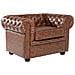 Poltrona Vintage In Pelle Marrone Invecchiato Chesterfield - Foto miniatura 16