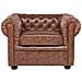 Poltrona Vintage In Pelle Marrone Invecchiato Chesterfield - Foto miniatura 17