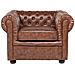 Poltrona Vintage In Pelle Marrone Invecchiato Chesterfield - Foto miniatura 27