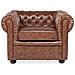 Poltrona Vintage In Pelle Marrone Invecchiato Chesterfield - Foto miniatura 13