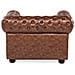 Poltrona Vintage In Pelle Marrone Invecchiato Chesterfield - Foto miniatura 9