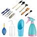Set Di Strumenti Bonsai Giardinaggio (14pezzi), mini Attrezzi Da Giardino In Miniatura Fairy Garden Tools Kit Strumenti Per Bonsai Impianto Set Con Forbici, paletta, trapiantare Tool Annaffiatoio Etc. - Foto miniatura 1
