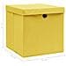 Scatole con Coperchi 10pz Gialle 32x32x32 cm Tessuto - Foto miniatura 5