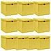 Scatole con Coperchi 10pz Gialle 32x32x32 cm Tessuto - Foto miniatura 1