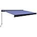 Tenda a Cassonetto Manuale 400x300 cm Blu e Bianca - Foto miniatura 1