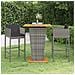Set Bar Da Giardino 3 Pz Con Cuscini In Polyrattan Grigio - Foto miniatura 1