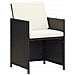 Set Da Pranzo Per Giardino 5 Pz Con Cuscini In Polyrattan Nero - Foto miniatura 3