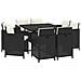 Set Da Pranzo Per Giardino 5 Pz Con Cuscini In Polyrattan Nero - Foto miniatura 4