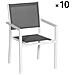 Set Di 10 Sedie In Alluminio Bianco - Textilene Grigio - Foto miniatura 11