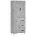 Credenza Grigio Cemento 69,5x34x180 Cm In Legno Multistrato - Foto miniatura 2